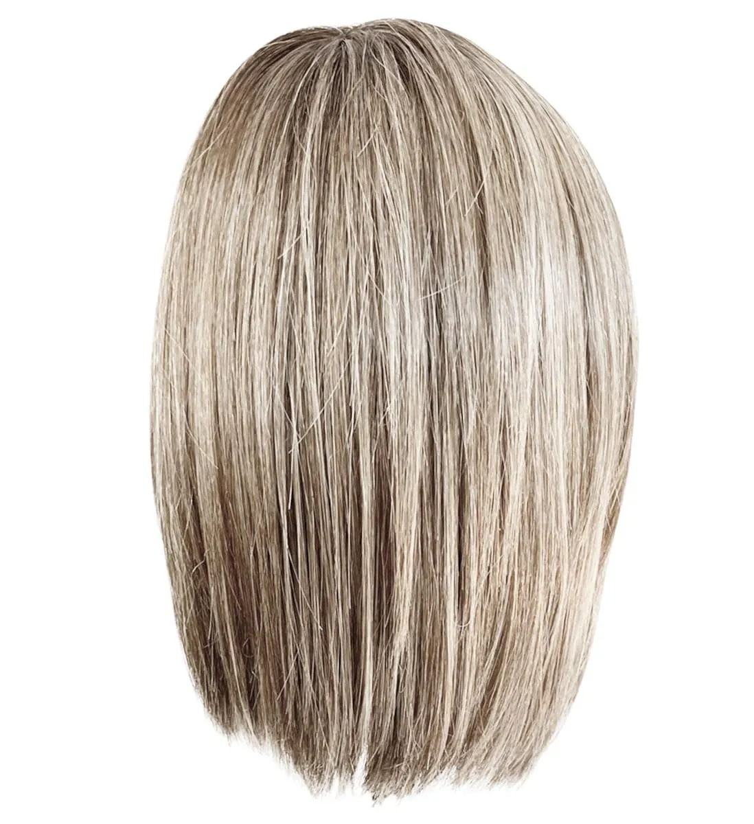 Glam Era Shoulder-Length Bob Wig, Sleek and Trendy With Center Part, Average Cap - GF119 Silver And Smoke