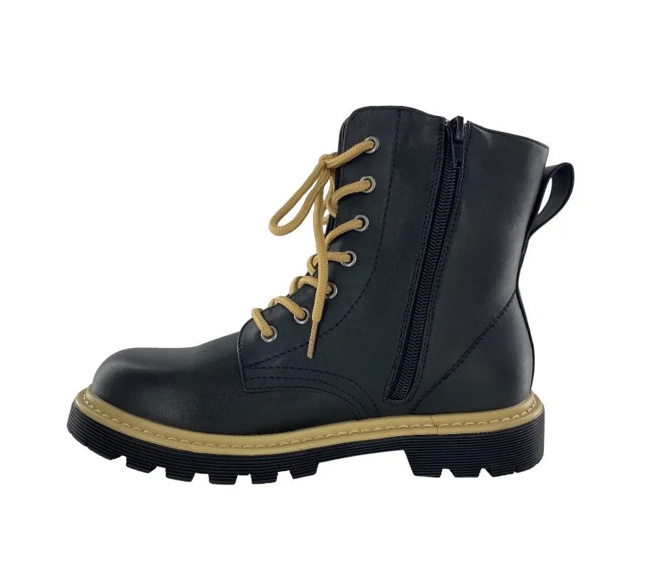 Gotta Flurt Women's Lori Black Short Shaft Combat Boot