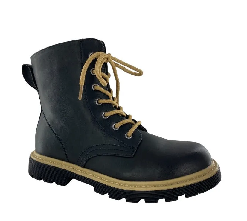 Gotta Flurt Women's Lori Black Short Shaft Combat Boot
