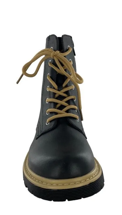 Gotta Flurt Women's Lori Black Short Shaft Combat Boot
