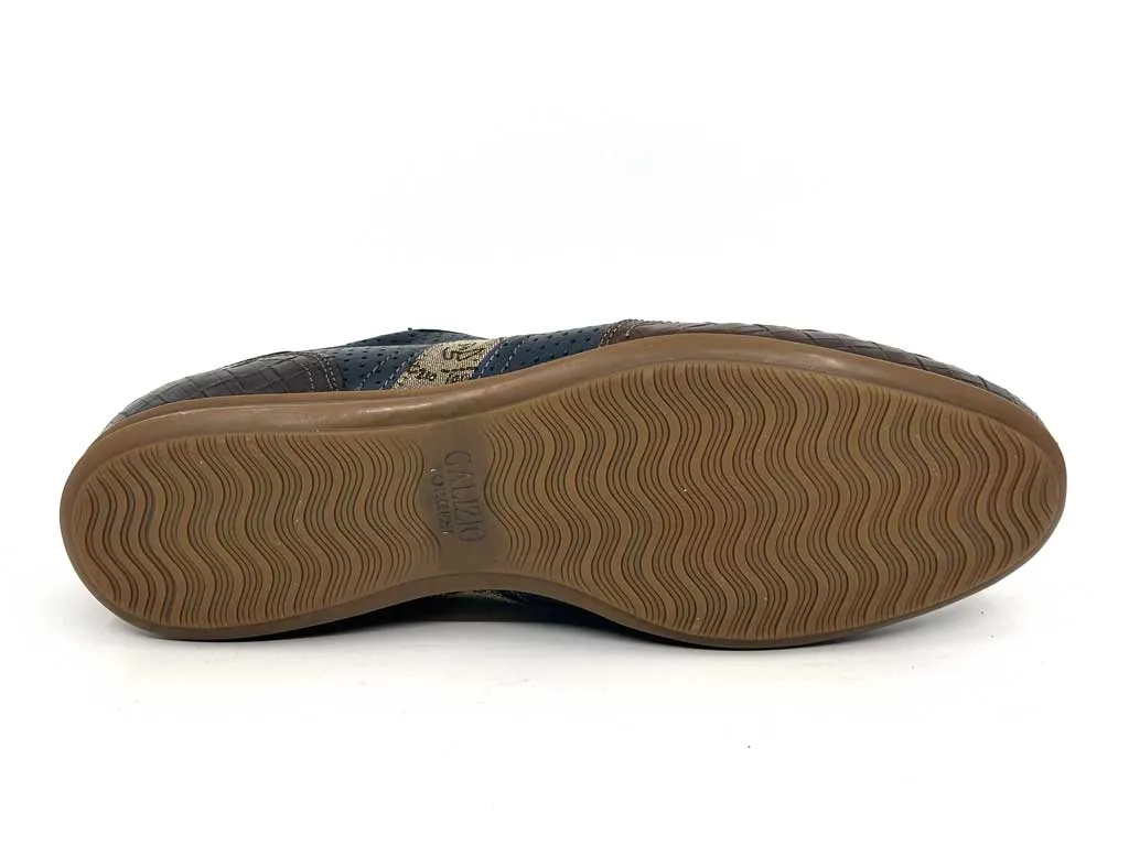 Graham Navy Blue Slip-On Men's Leather Sneakers