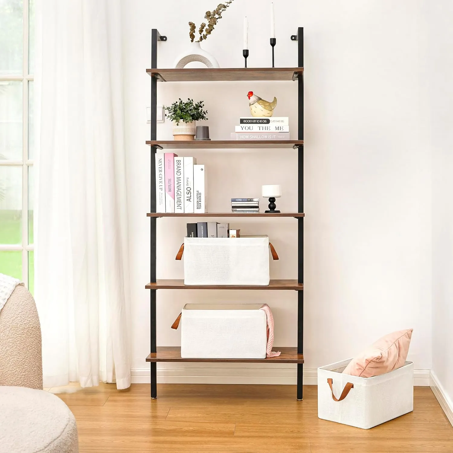 GRANNY SAYS Storage Bins with Metal Frame, Closet Organizers and Storage Boxes Large, Clothes Storage Baskets for Organizing Toys Shirts Towels Sheets, Ivory, 4-Pack