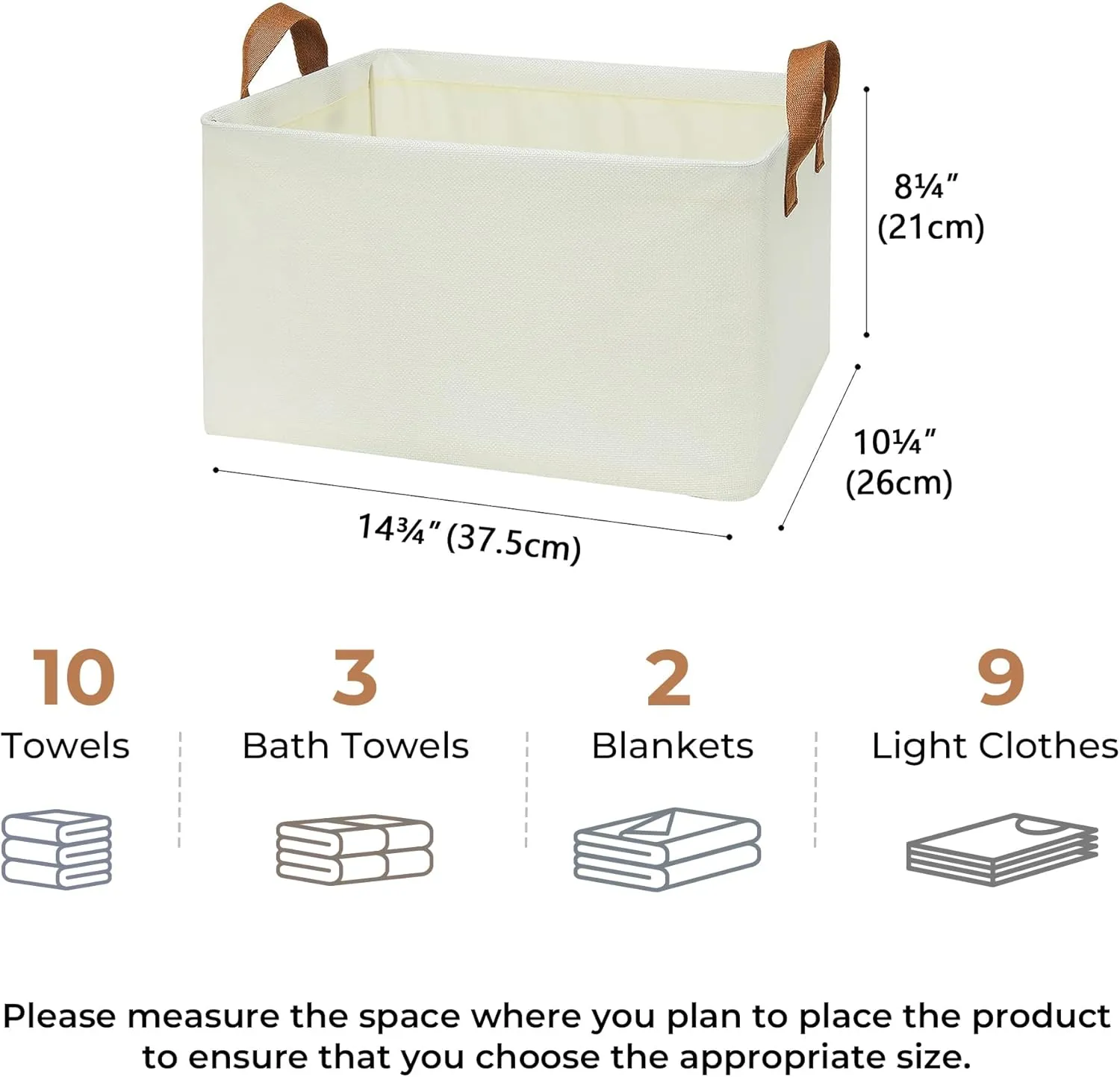 GRANNY SAYS Storage Bins with Metal Frame, Closet Organizers and Storage Boxes Large, Clothes Storage Baskets for Organizing Toys Shirts Towels Sheets, Ivory, 4-Pack