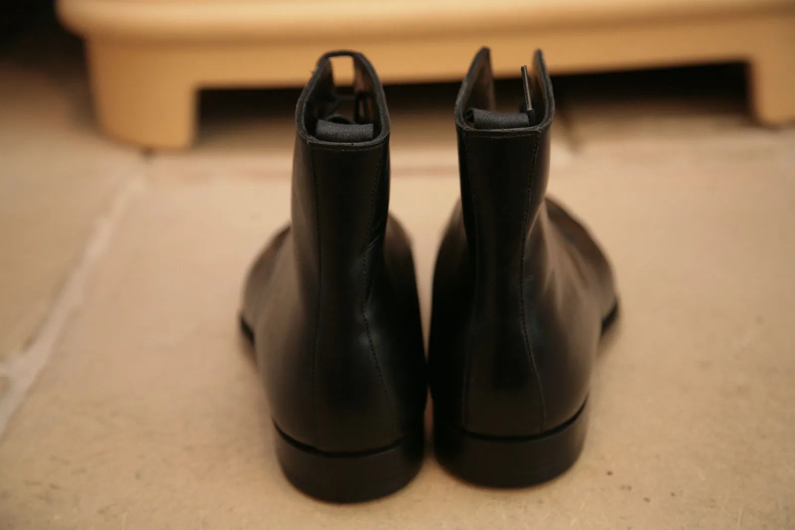 Handmade Oxford Dress Boots for Men in Black Leather