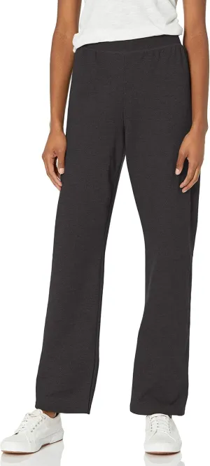 Hanes Women's EcoSmart Open Bottom Leg Sweatpants,Ebony,X-Large