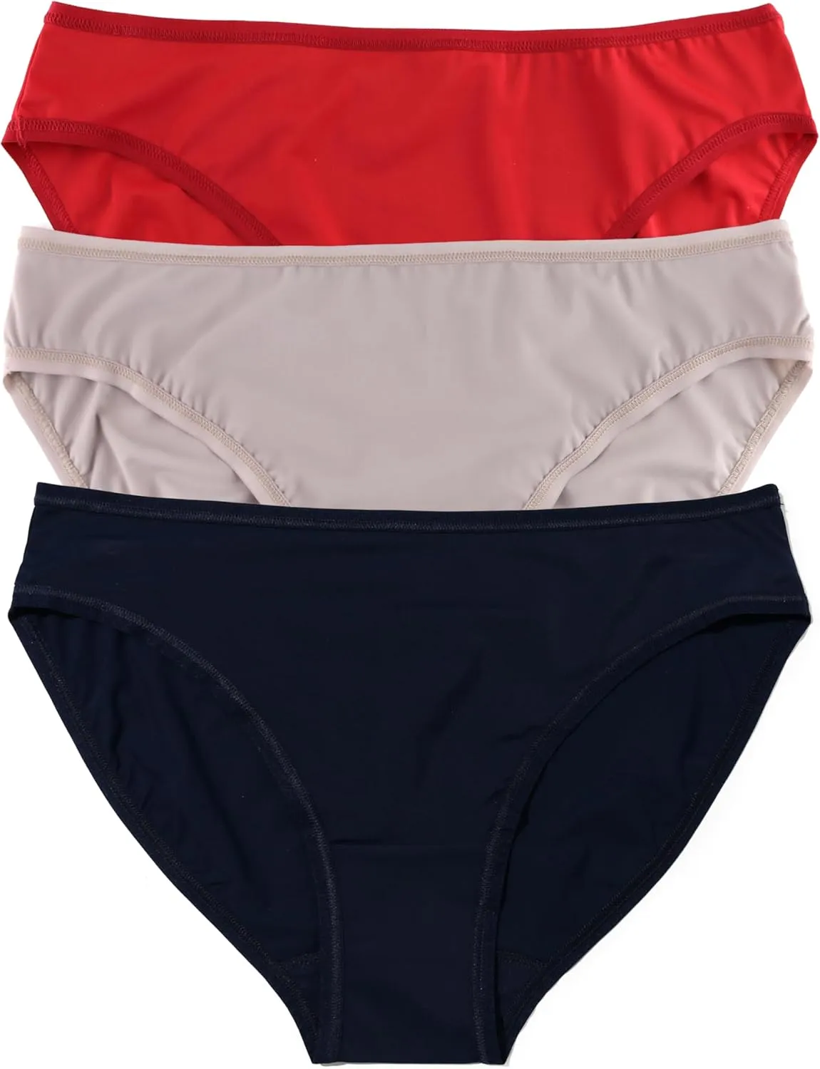 hanky panky - BreatheSoft Mid Rise Bikini Brief Underwear for Women | Full Back Coverage Panties | Sizes XS-XL | 3 pack