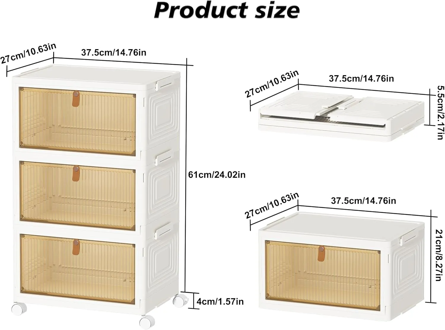HOMIDEC Closet Organizers and Storage 70Qt 3 Pack Stackable Storage Bins with 3 Lids Closet Organizer Boxes for Clothes Foldable Storage Box (23Qt X 3)