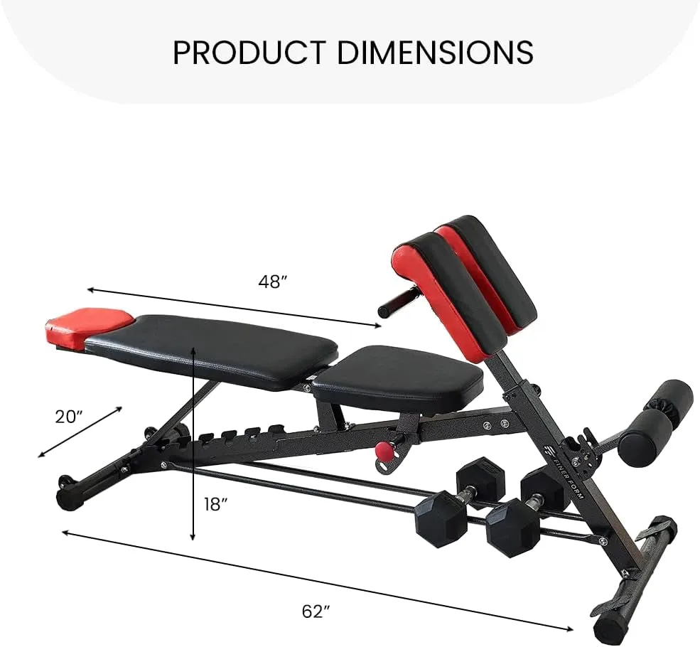 Hyper Roman Flat for Back Decline Bench Body Chair, Adjustable Incline Bench, Bench, FID Ab Weight – Extension, Bench Sit Full Multi-Functional Knowledgeable staff Workout Long-lasting All-In-One up