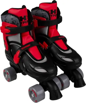 Hyper Youth Boys 2-in-1 Adjustable Roller Skates – Red/Grey, Convert Between Inline & Quad for Versatile Fun, Easy Push-Button Fit Adjustment, Durable Construction, Smooth Rolling Wheels & Dual Brakes