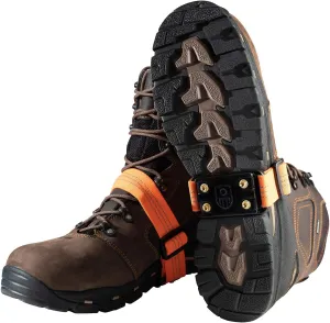 IMPACTO® MidCleat Traction Brass Non-Sparking Ice Cleat and Tread for Snow - Versatile, Lightweight and Durable - Fits Any Footwear, Easy Flip to Top Placement for Indoor Use