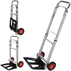 Iron Multi-Functional Wheeled Shopping Bag with Anti-Puncture Rubber Wheels, 150kg Capacity Supermarket Trolley Bags for Rough Terrain, Foldable Handcart