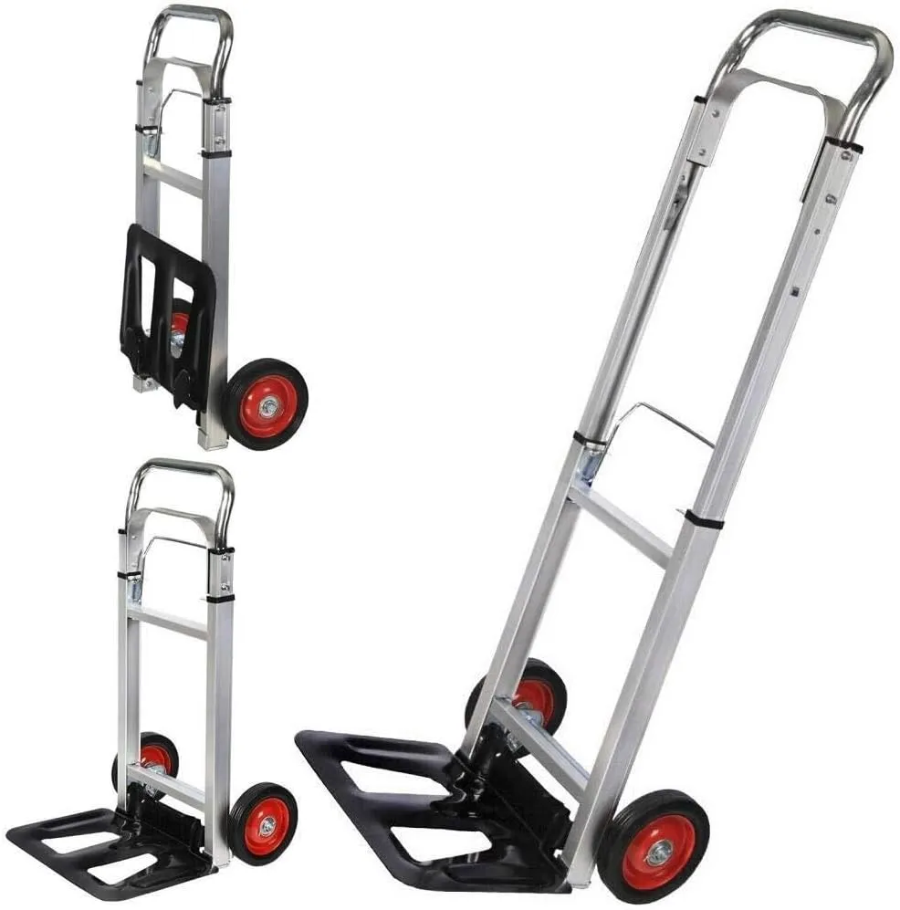 Iron Multi-Functional Wheeled Shopping Bag with Anti-Puncture Rubber Wheels, 150kg Capacity Supermarket Trolley Bags for Rough Terrain, Foldable Handcart