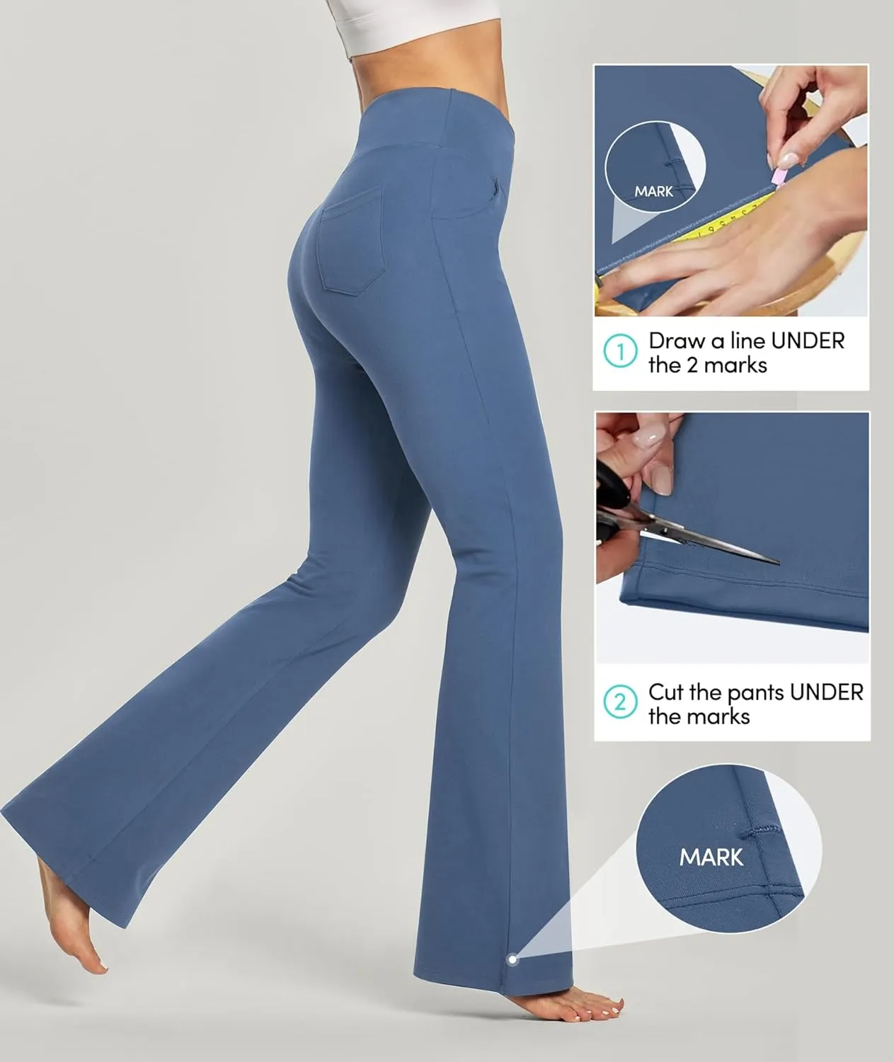 IUGA Bootcut Yoga Pants with Pockets for Women Wide Leg Pants High Waist Workout Pants Tummy Control Work Pants 4 Pockets