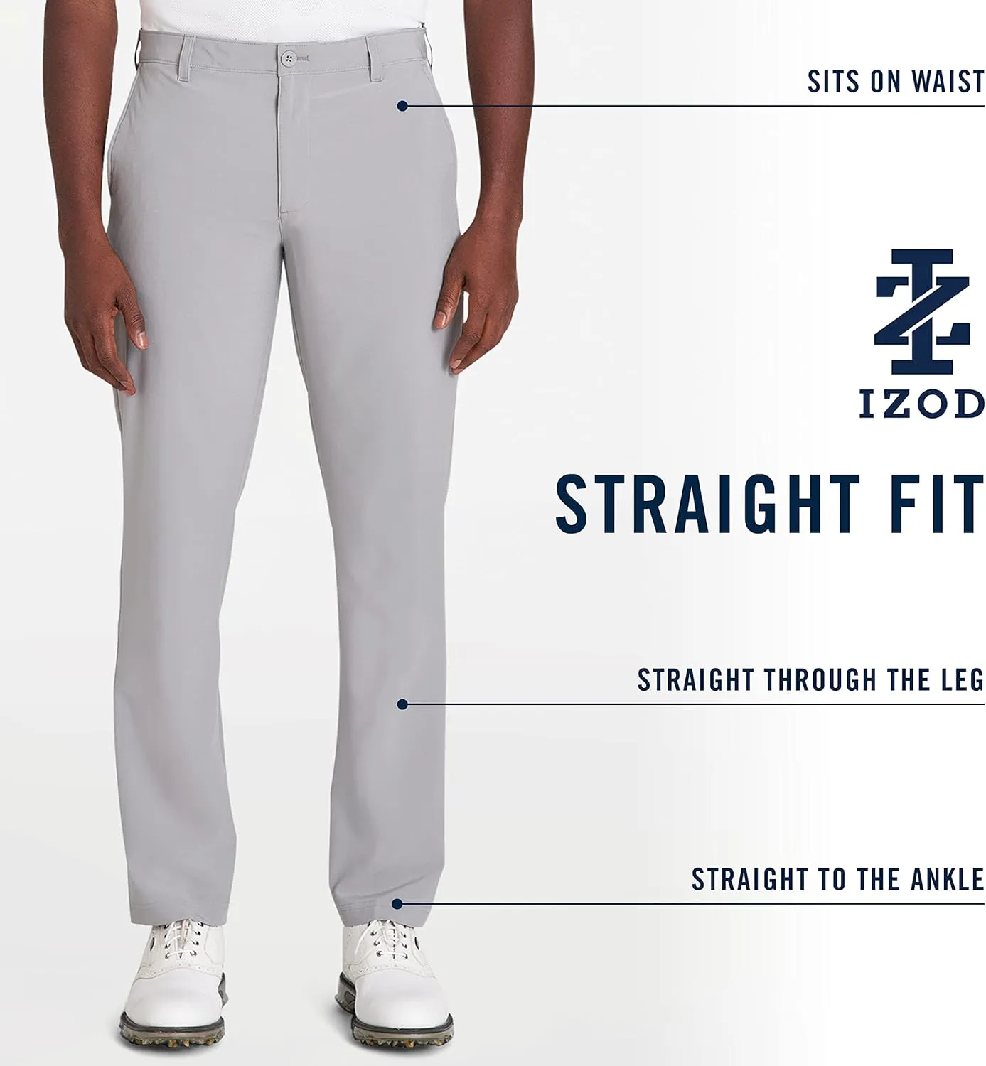 IZOD Men's Golf Swingflex Straight-fit Flat-Front Pants