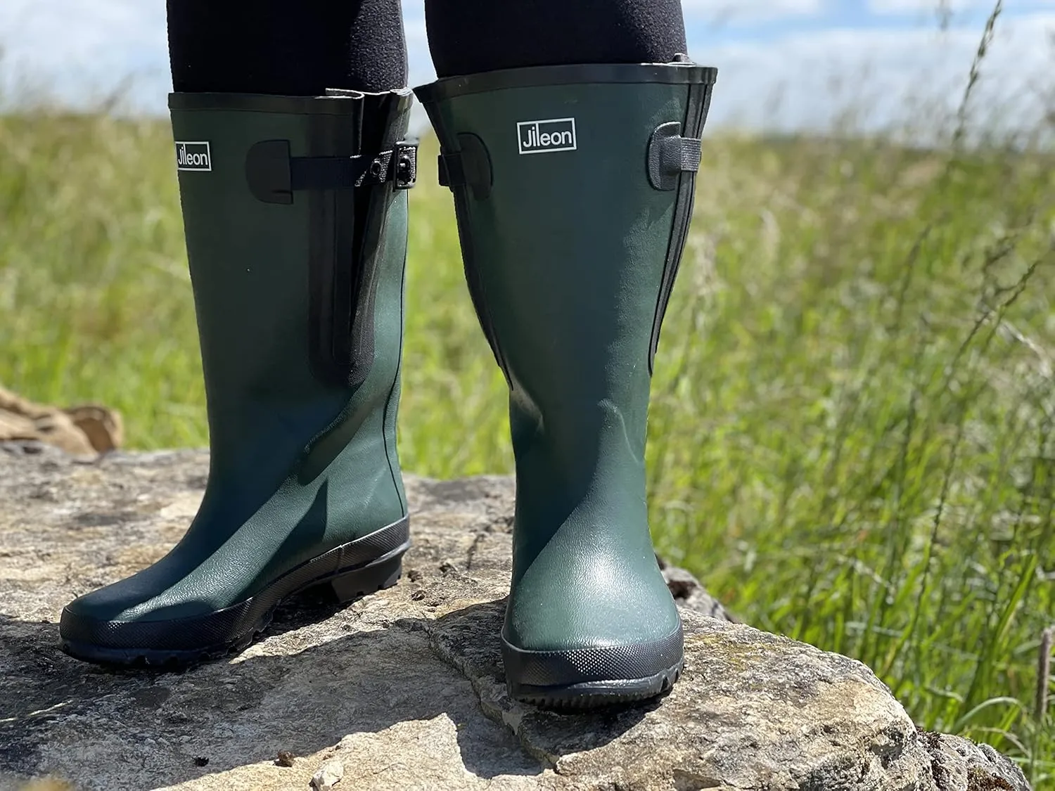 Jileon Extra Wide Calf Rain Boots - Ideal for Wide Feet, Ankles & Calves - Fit 16 to 23” Calves - Durable & Waterproof