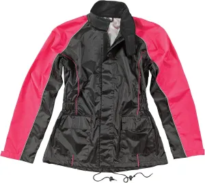 Joe Rocket RS2 Womens 2-Piece Motorcycle Rain Suit (Black/Pink, XX-Large)
