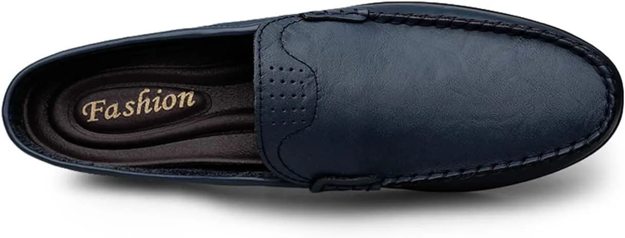 JOYVIP Mens Leater Mules Backless Slip on Walking Shoes Clog Slippers Casual Sandals