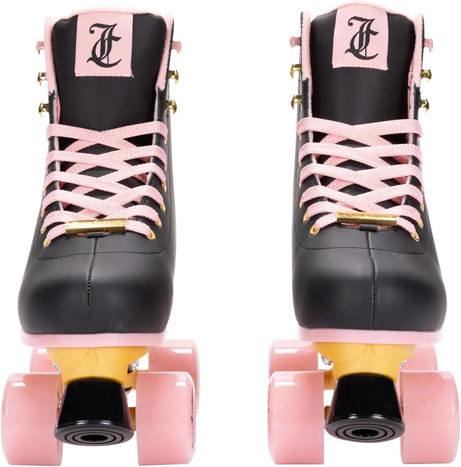 Juicy Couture Girls Rink Roller Skates Black Quad Roller Skates for Girls Classic High-Top Design for Indoor or Outdoor Skates and Roller Derby (Adjustable Sizes)