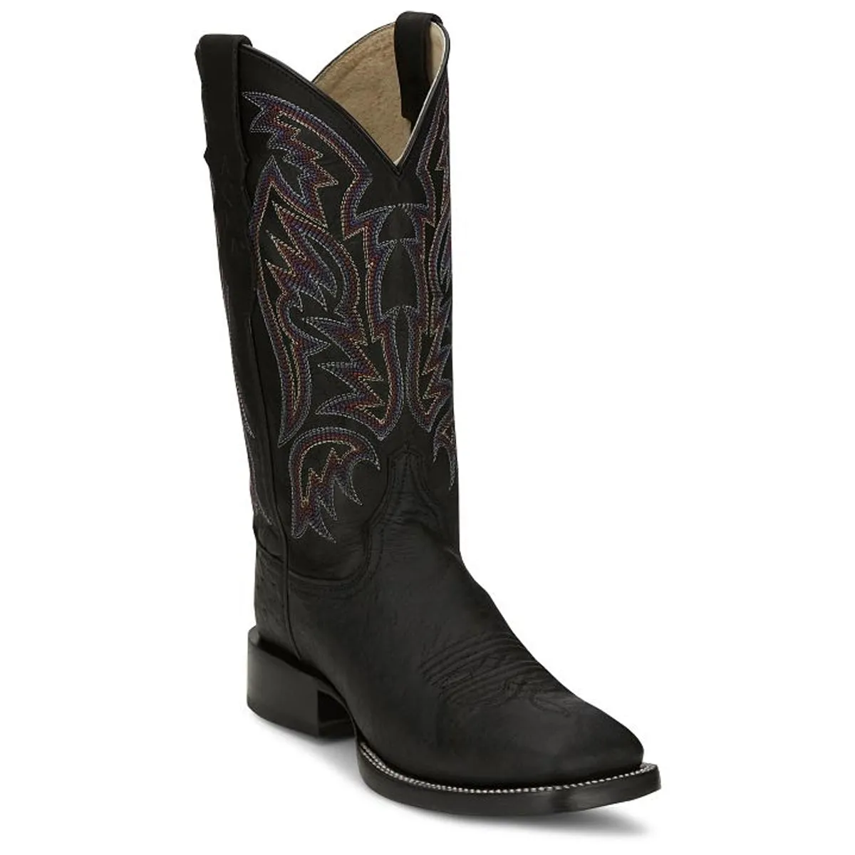 Justin Back Men Footwear Cowboy/Western King - Three Bars-Smooth Otrich Color Black(#AQ8142)