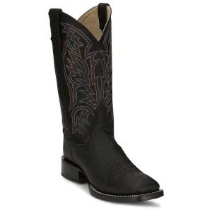 Justin Back Men Footwear Cowboy/Western King - Three Bars-Smooth Otrich Color Black(#AQ8142)