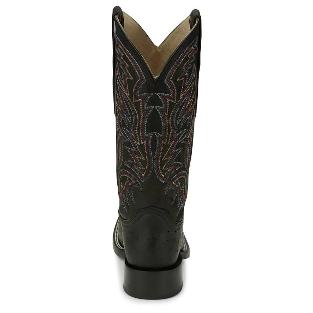 Justin Back Men Footwear Cowboy/Western King - Three Bars-Smooth Otrich Color Black(#AQ8142)