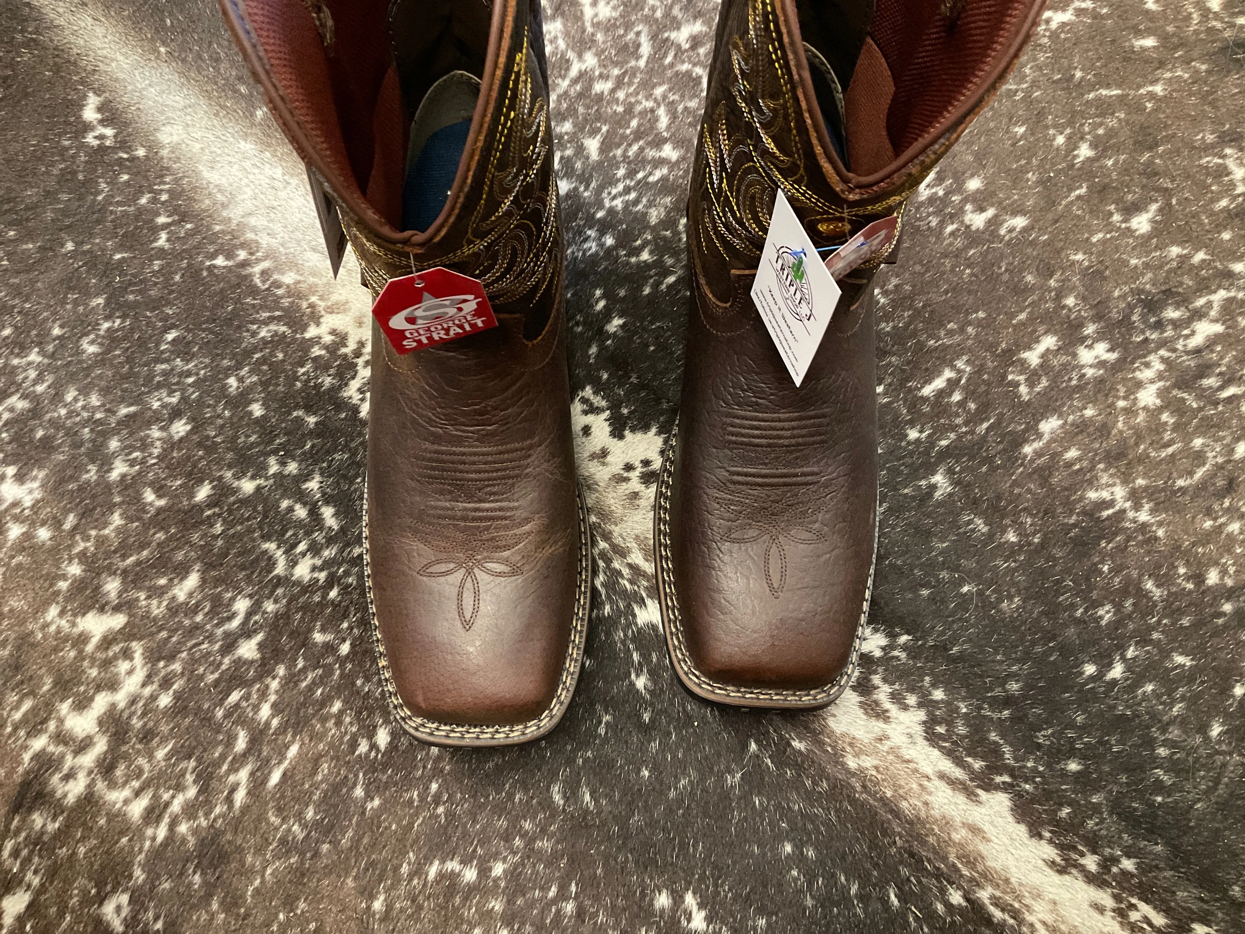 Justin Fireman Distressed Brown Water Buffalo-George Straits