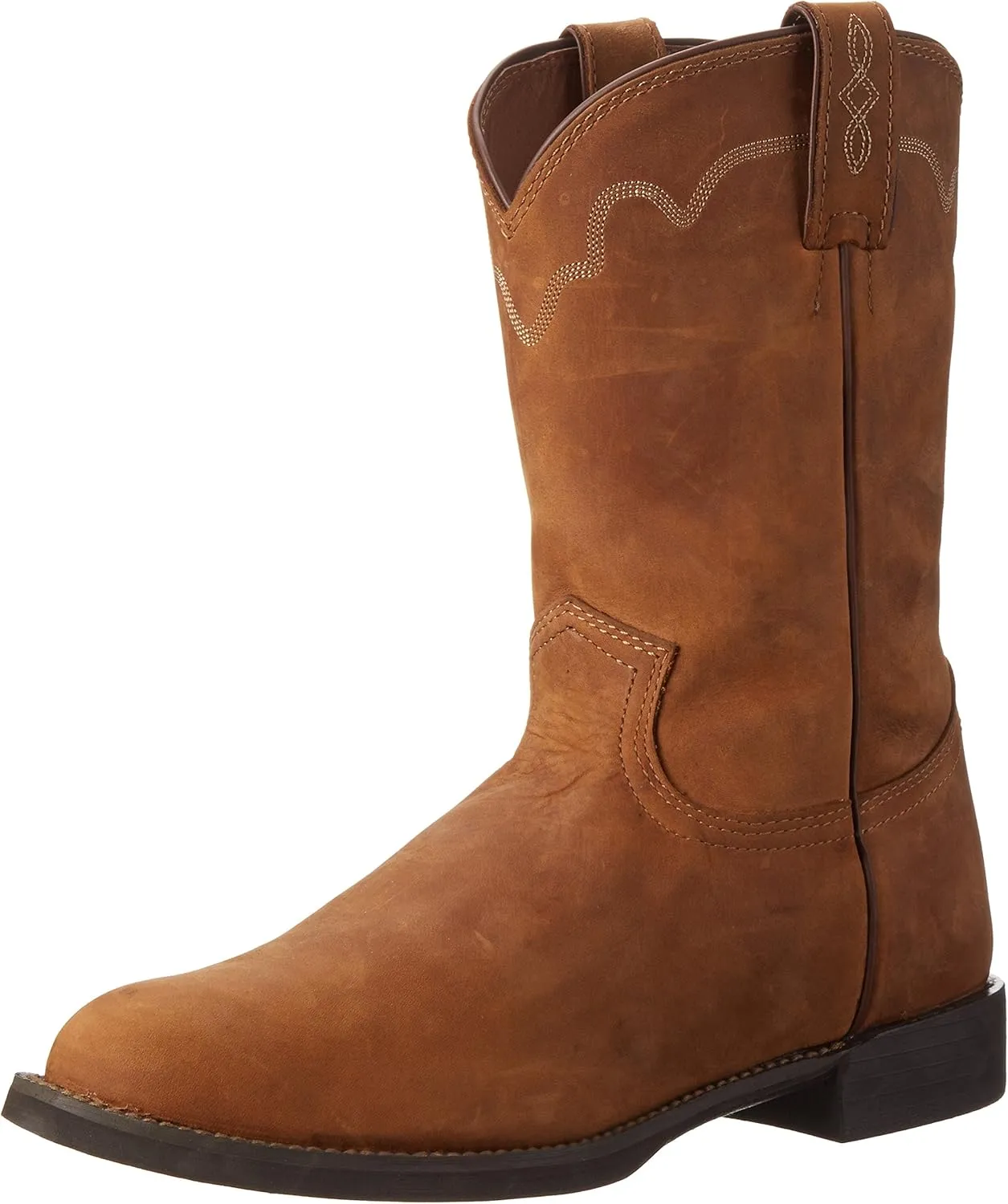 Justin Jeb 10" Roper Mens Western Boots, Premium Leather, Classic Style, Durable Construction, Comfortable Fit, Tan Apache - 10 EE