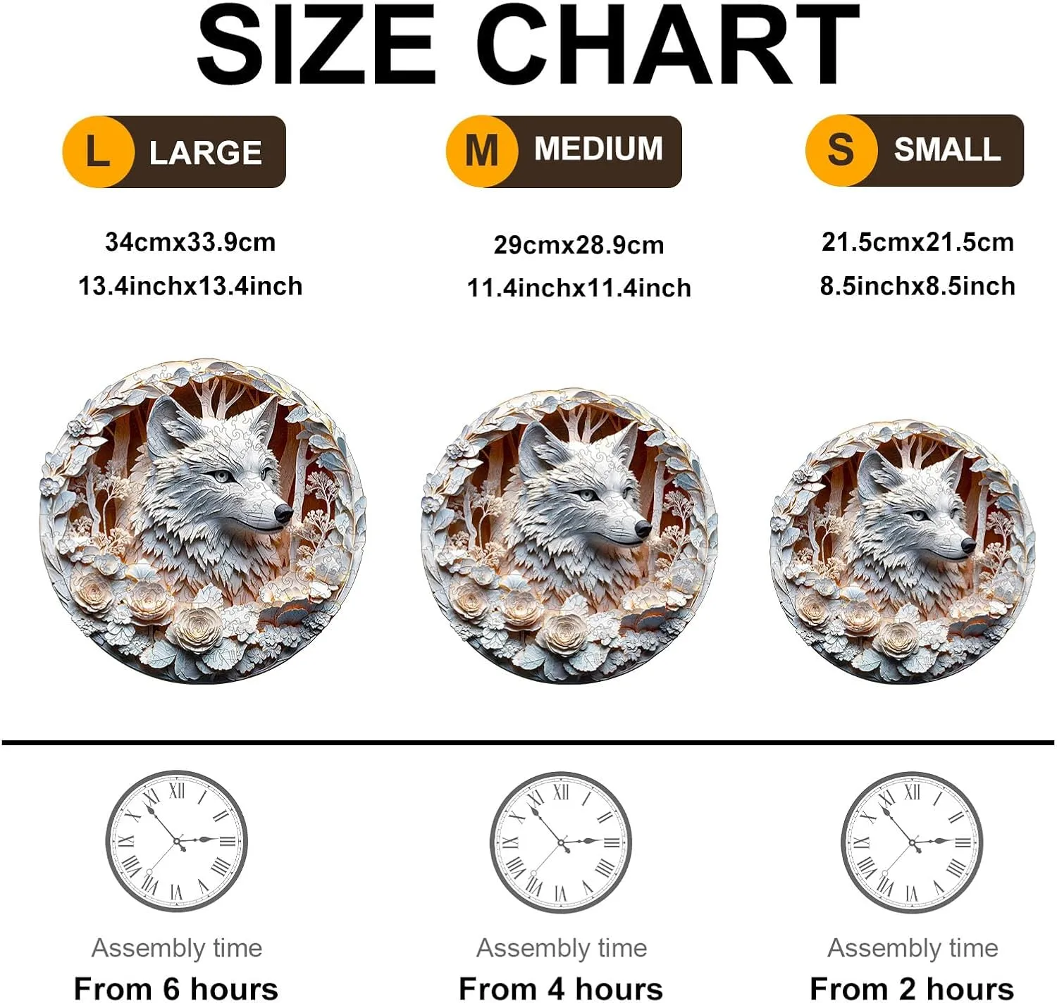 KAAYEE Wooden Puzzles for Adults, 3D Vision Effect Wolf Wooden Jigsaw Puzzles Unique Shape Advanced Wood Puzzle Adult, Flat Puzzle Birthday Fathers Family Game (S 8.5 * 8.5in 100pcs)