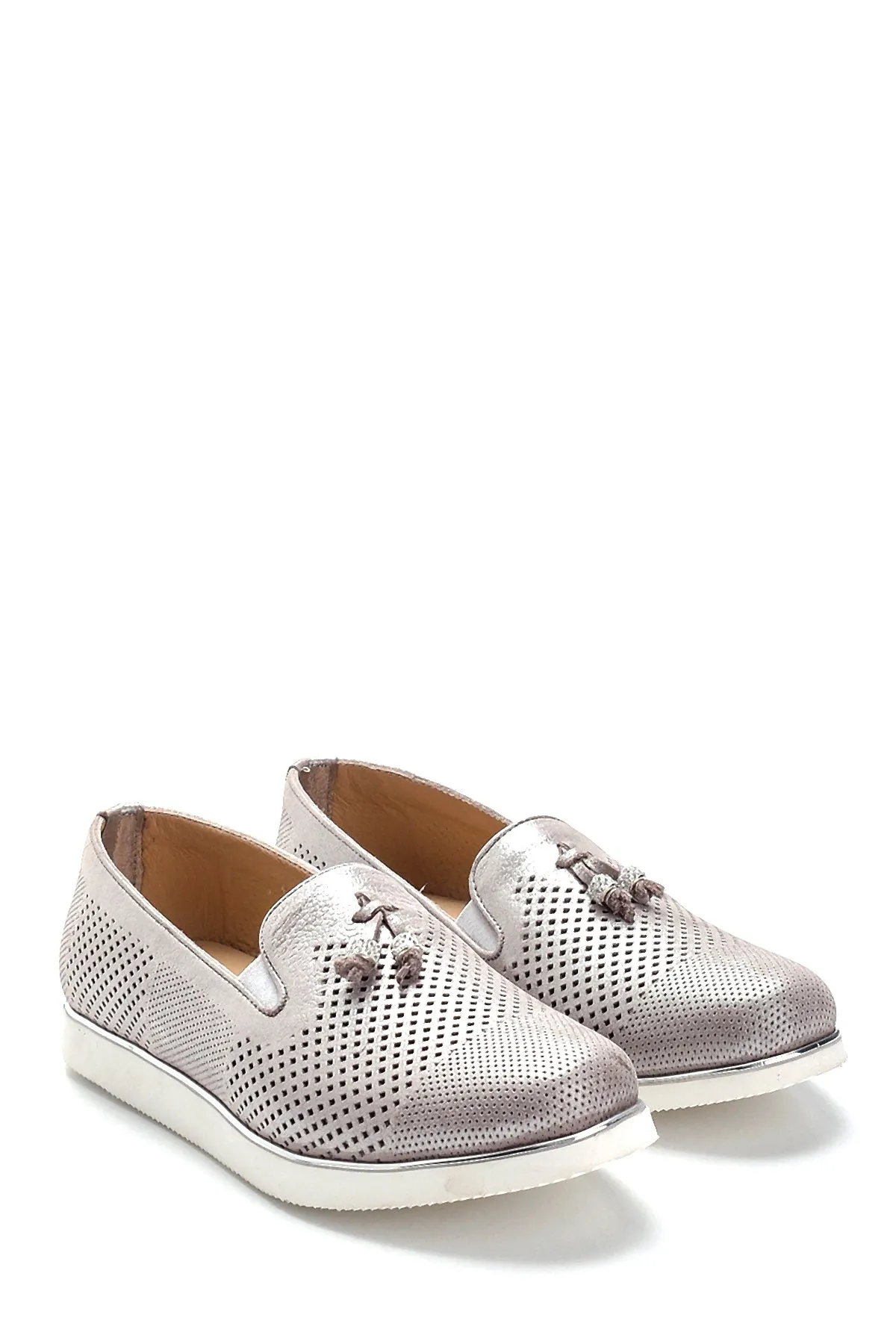 Kadın Deri Sim Detaylı Loafer