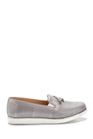 Kadın Deri Sim Detaylı Loafer