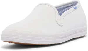 Keds Women's Champion Slip on Sneaker, White Leather, 7.5 Narrow