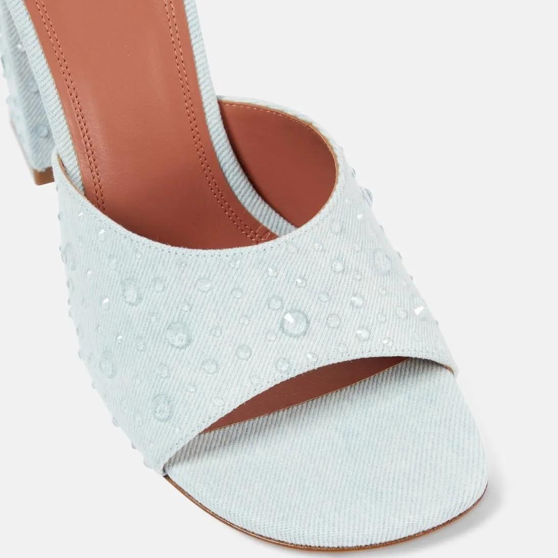 keleimusi Women's Trendy Square Toe Block Heel Dress Mules with Wide Strap