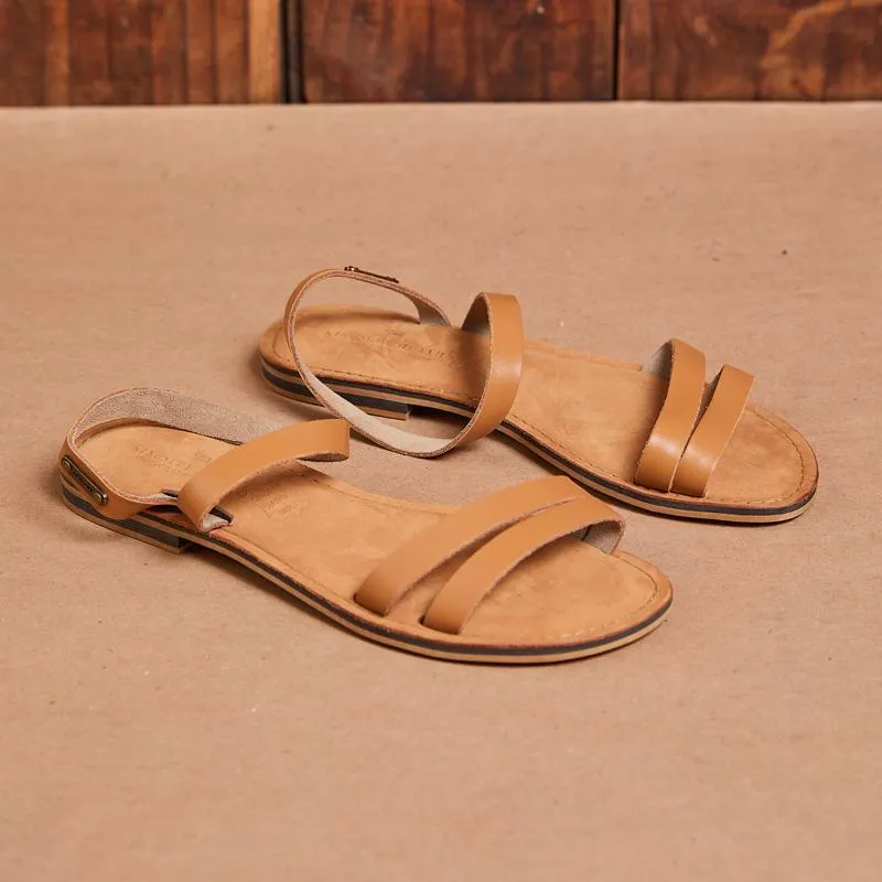Kingsley Heath Strappy Ankle Sandal Tan/Brass/Tan