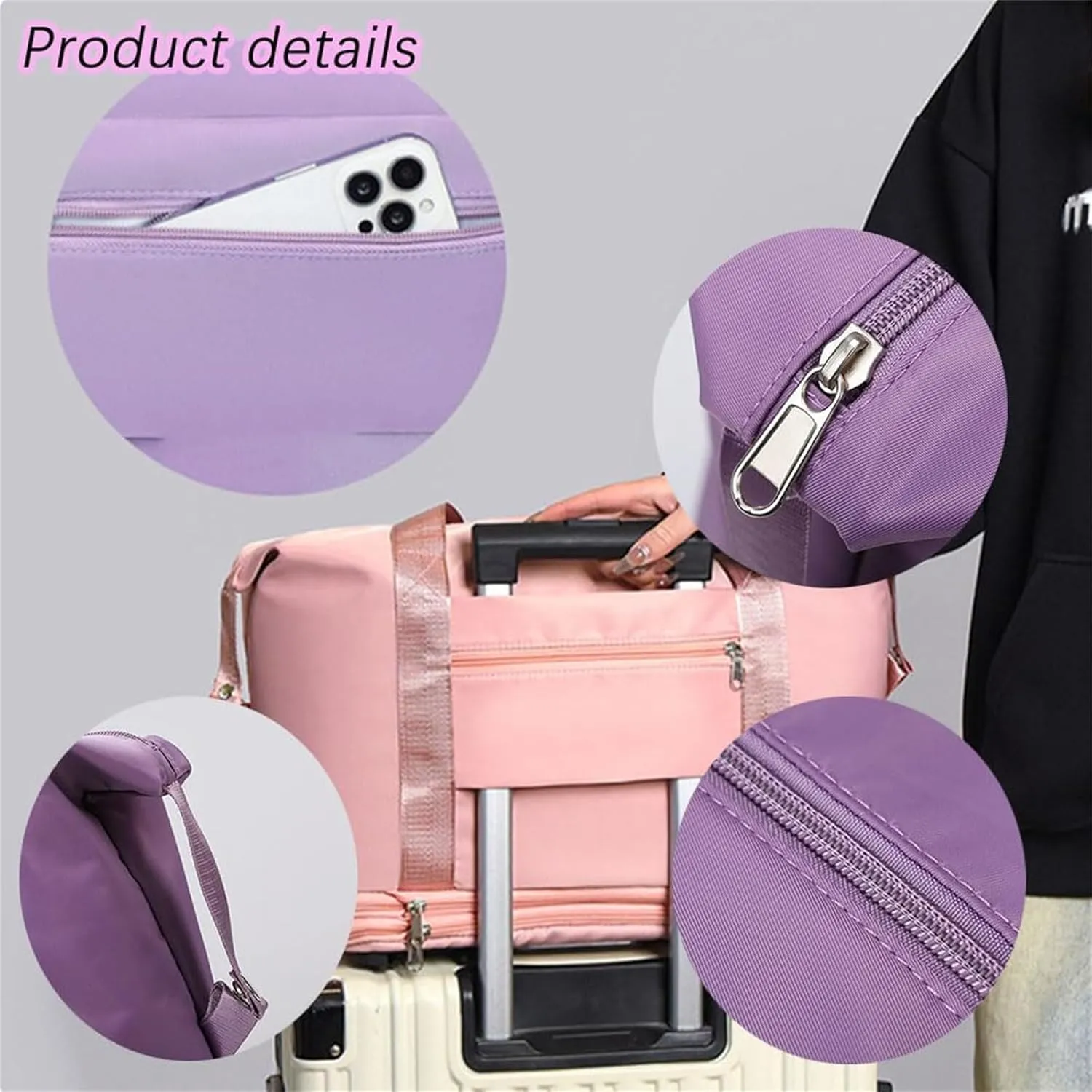 Klarson Expandable Bag with Wheels - New Scratch Expandable Travel Duffle Bag with Wheels, Foldable Suitcase without Handl (H)
