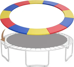 KOTEK Trampoline Pad, 8FT 10FT 12FT 14FT 15FT 16FT Trampoline Spring Cover, No Hole for Pole, Tear-Resistant, Waterproof Trampoline Accessories Safety Pad, Trampoline Padding Replacement