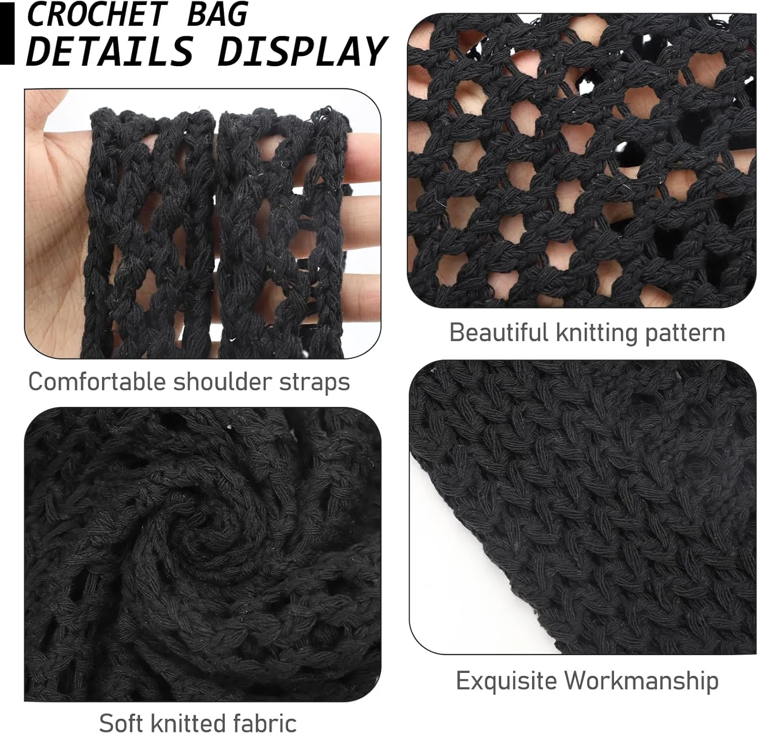 KPX Crochet Tote, Mesh Knitted Shoulder Bag - Large Aesthetic Hobo for Women - Summer