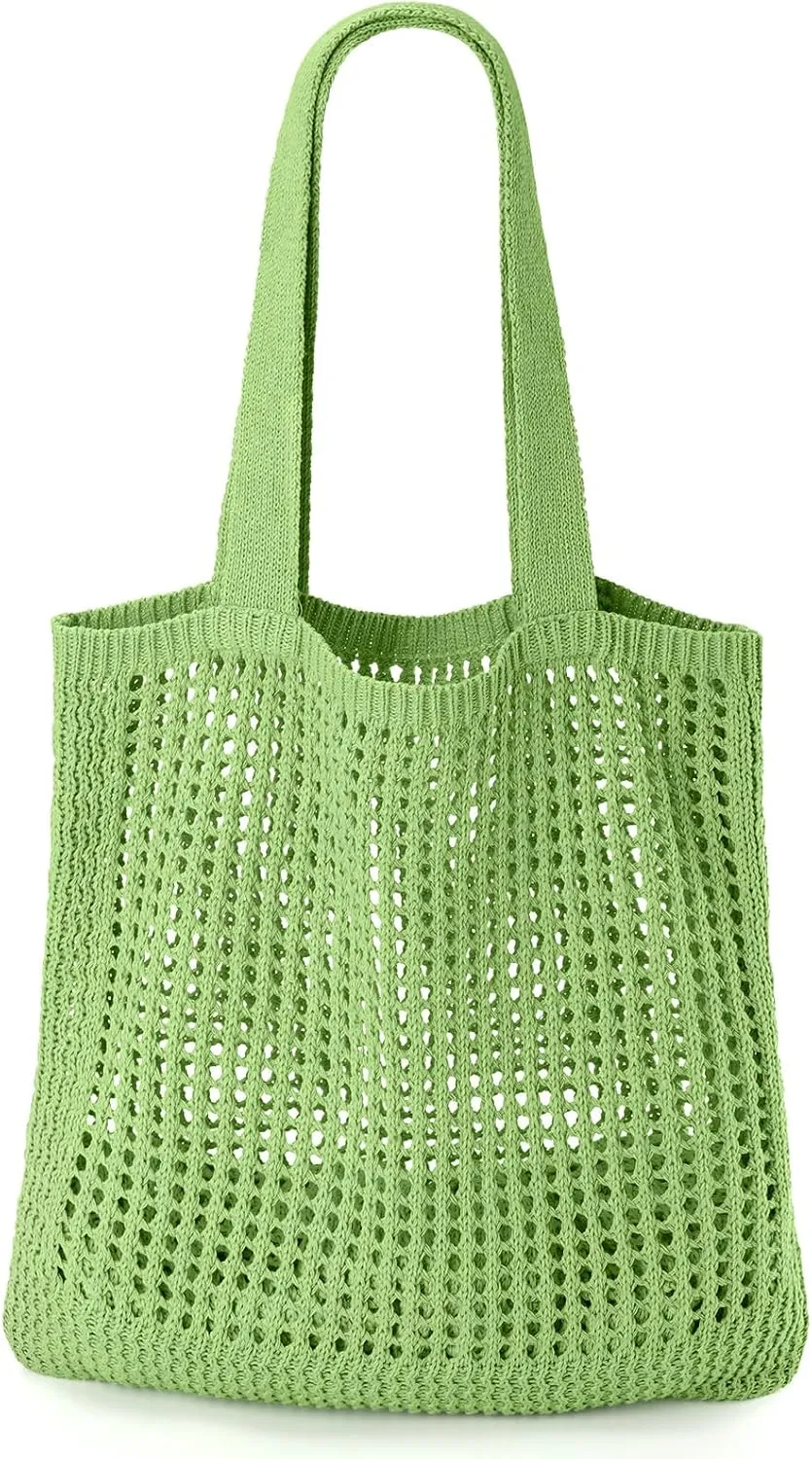 KPX Crochet Tote, Mesh Knitted Shoulder Bag - Large Aesthetic Hobo for Women - Summer