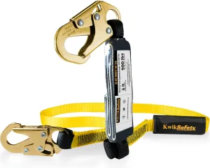 KwikSafety - Charlotte, NC - TAIPAN 6’ Single Leg Flat Safety Lanyard [1 PACK] External Shock Absorber ANSI Tested OSHA Compliant Fall Restraint Protection Equipment Construction PPE Roofing Gear