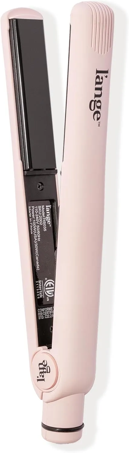 L'ANGE HAIR Aplatir Ceramic 1" Flat Iron | Adjustable Temp & Dual Voltage Hair Straightener | Tourmaline-Infused Plates for Smooth, Frizz-Free Styling | 1 Inch Styling Tool (Blush)