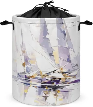 Laundry Hampers, Large Drawstring Laundry Bag, Removable Laundry Bags, Collapsible Storage Bin with Handles for Home Organization, Kids Room, Nursery Boat