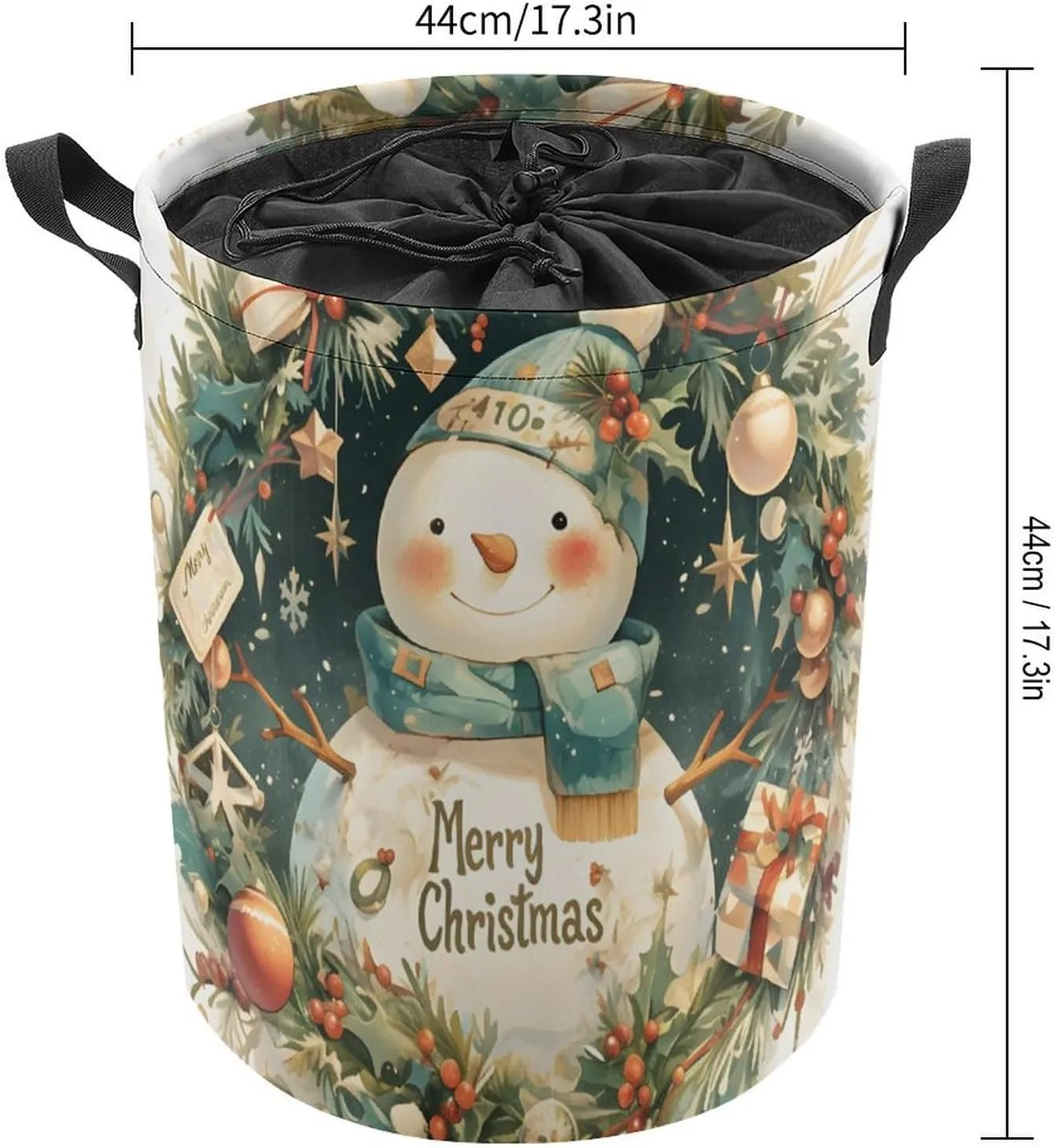 Laundry Hampers, Large Drawstring Laundry Bag, Removable Laundry Bags, Collapsible Storage Bin with Handles for Home Organization, Kids Room, Nursery Christmas Decoration