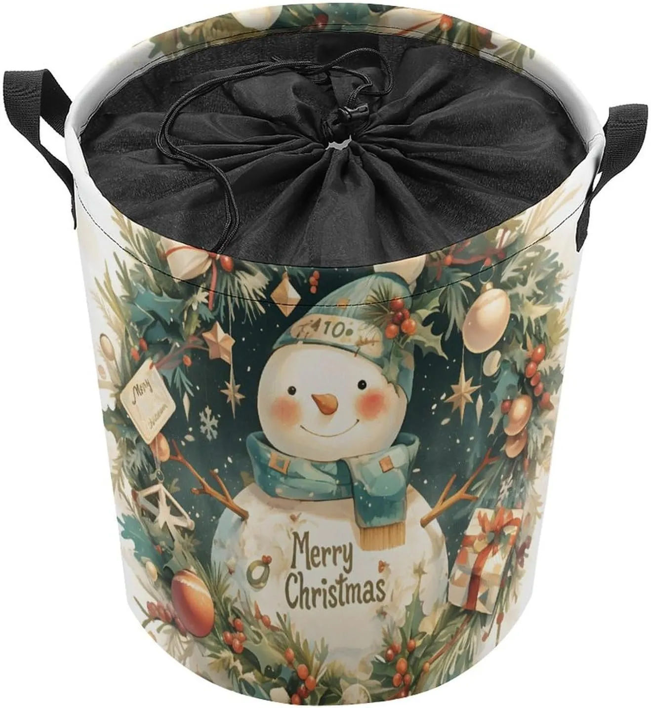 Laundry Hampers, Large Drawstring Laundry Bag, Removable Laundry Bags, Collapsible Storage Bin with Handles for Home Organization, Kids Room, Nursery Christmas Decoration