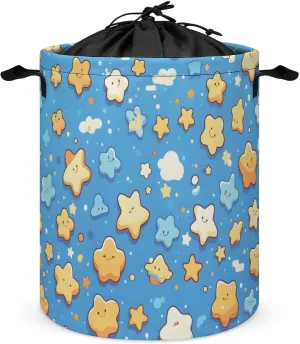 Laundry Hampers, Large Drawstring Laundry Bag, Removable Laundry Bags, Collapsible Storage Bin with Handles for Home Organization, Kids Room, Nursery Circle