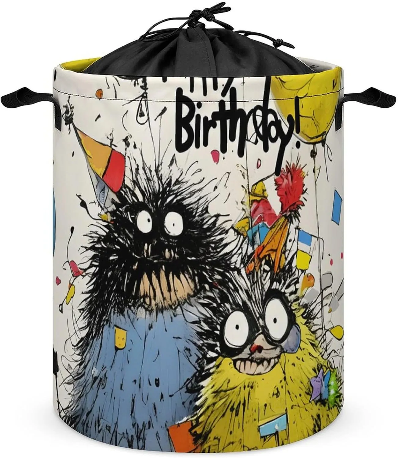 Laundry Hampers, Large Drawstring Laundry Bag, Removable Laundry Bags, Collapsible Storage Bin with Handles for Home Organization, Kids Room, Nursery Drawing