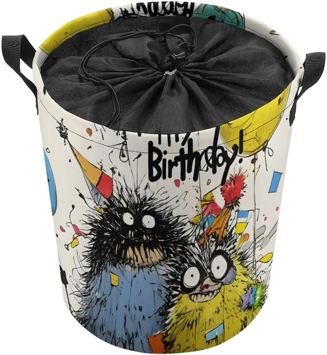 Laundry Hampers, Large Drawstring Laundry Bag, Removable Laundry Bags, Collapsible Storage Bin with Handles for Home Organization, Kids Room, Nursery Drawing