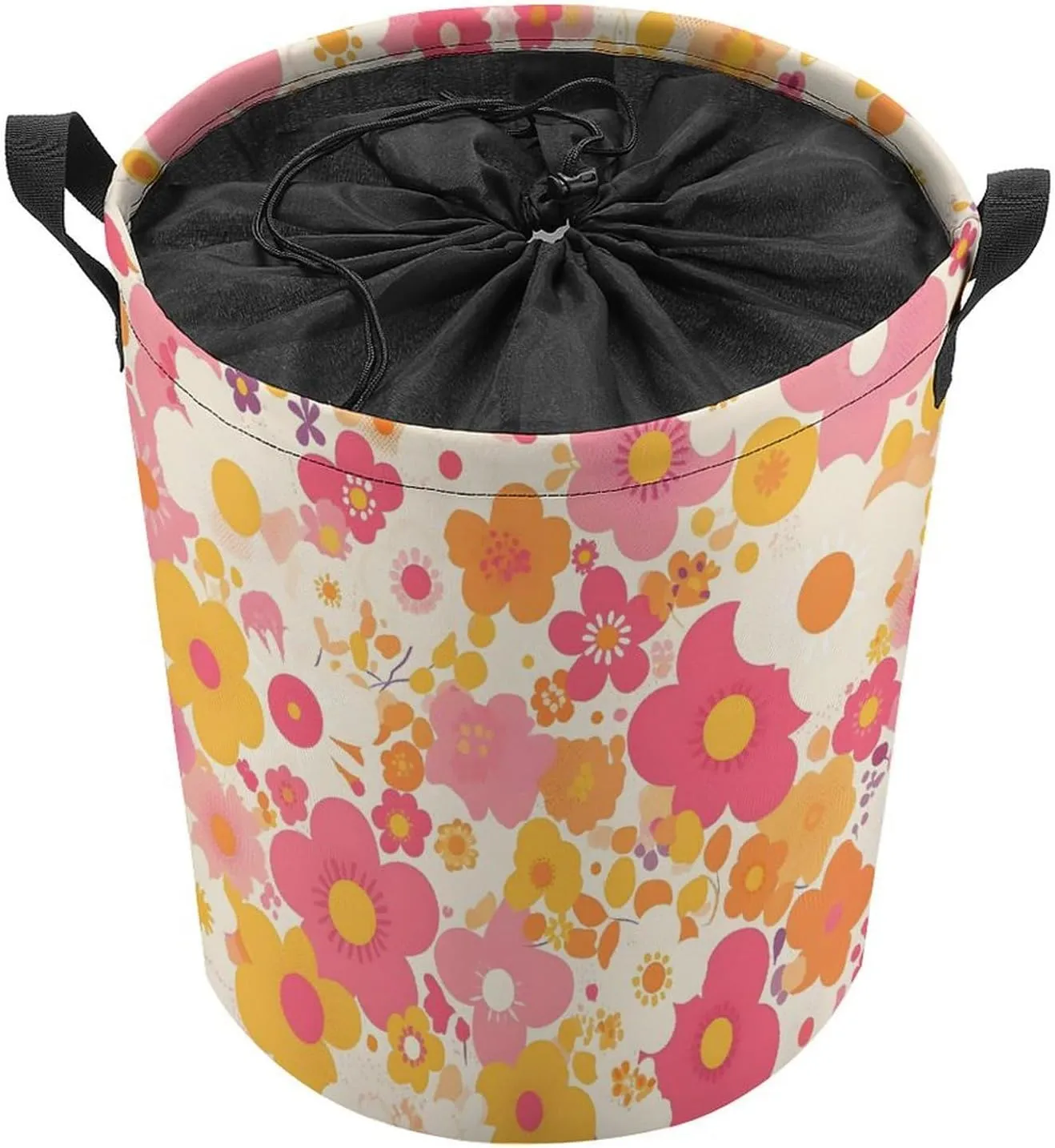 Laundry Hampers, Large Drawstring Laundry Bag, Removable Laundry Bags, Collapsible Storage Bin with Handles for Home Organization, Kids Room, Nursery Font