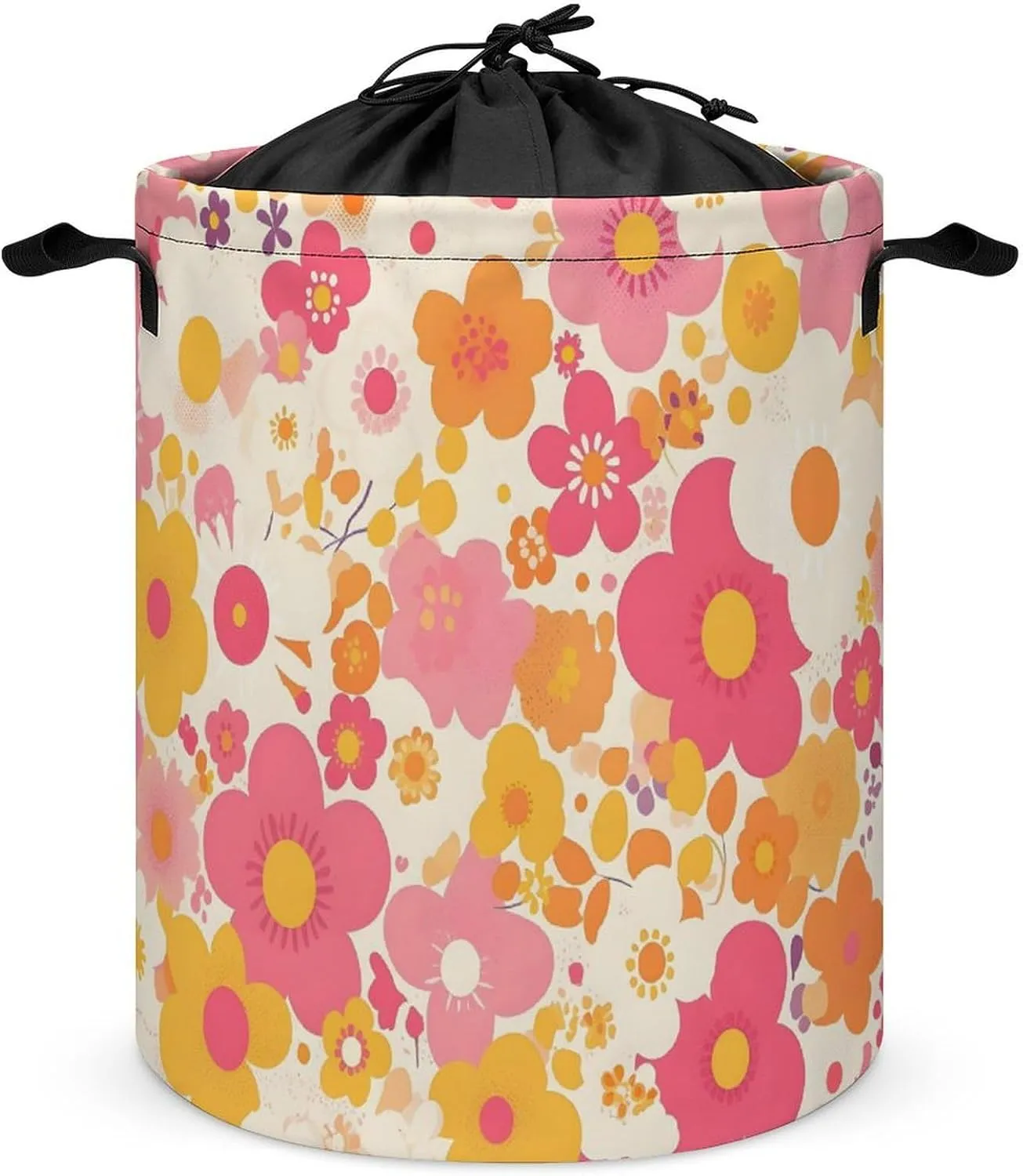 Laundry Hampers, Large Drawstring Laundry Bag, Removable Laundry Bags, Collapsible Storage Bin with Handles for Home Organization, Kids Room, Nursery Font