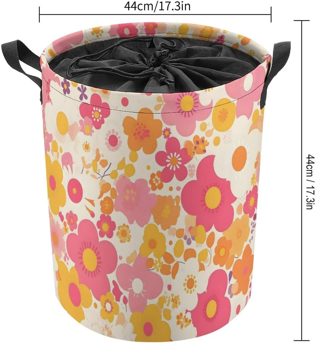 Laundry Hampers, Large Drawstring Laundry Bag, Removable Laundry Bags, Collapsible Storage Bin with Handles for Home Organization, Kids Room, Nursery Font