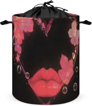 Laundry Hampers, Large Drawstring Laundry Bag, Removable Laundry Bags, Collapsible Storage Bin with Handles for Home Organization, Kids Room, Nursery Font
