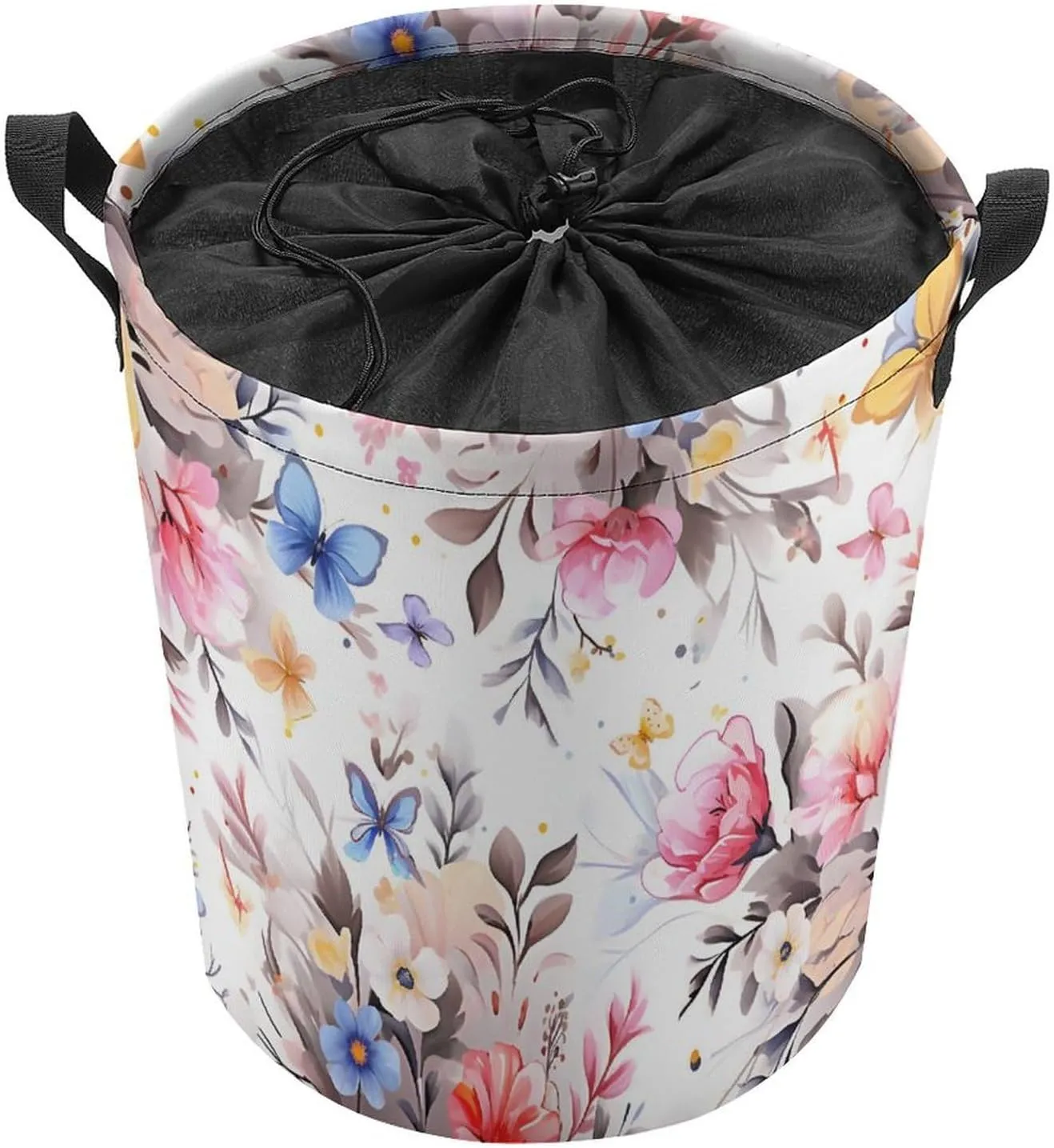 Laundry Hampers, Large Drawstring Laundry Bag, Removable Laundry Bags, Collapsible Storage Bin with Handles for Home Organization, Kids Room, Nursery Leaf